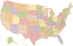 Usa With Counties Map | Digital Vector | Creative Force for Printable Map Counties of USA