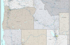 Wall Map Of Custom Pacific Northwest Region within Printable Map of Northwest USA