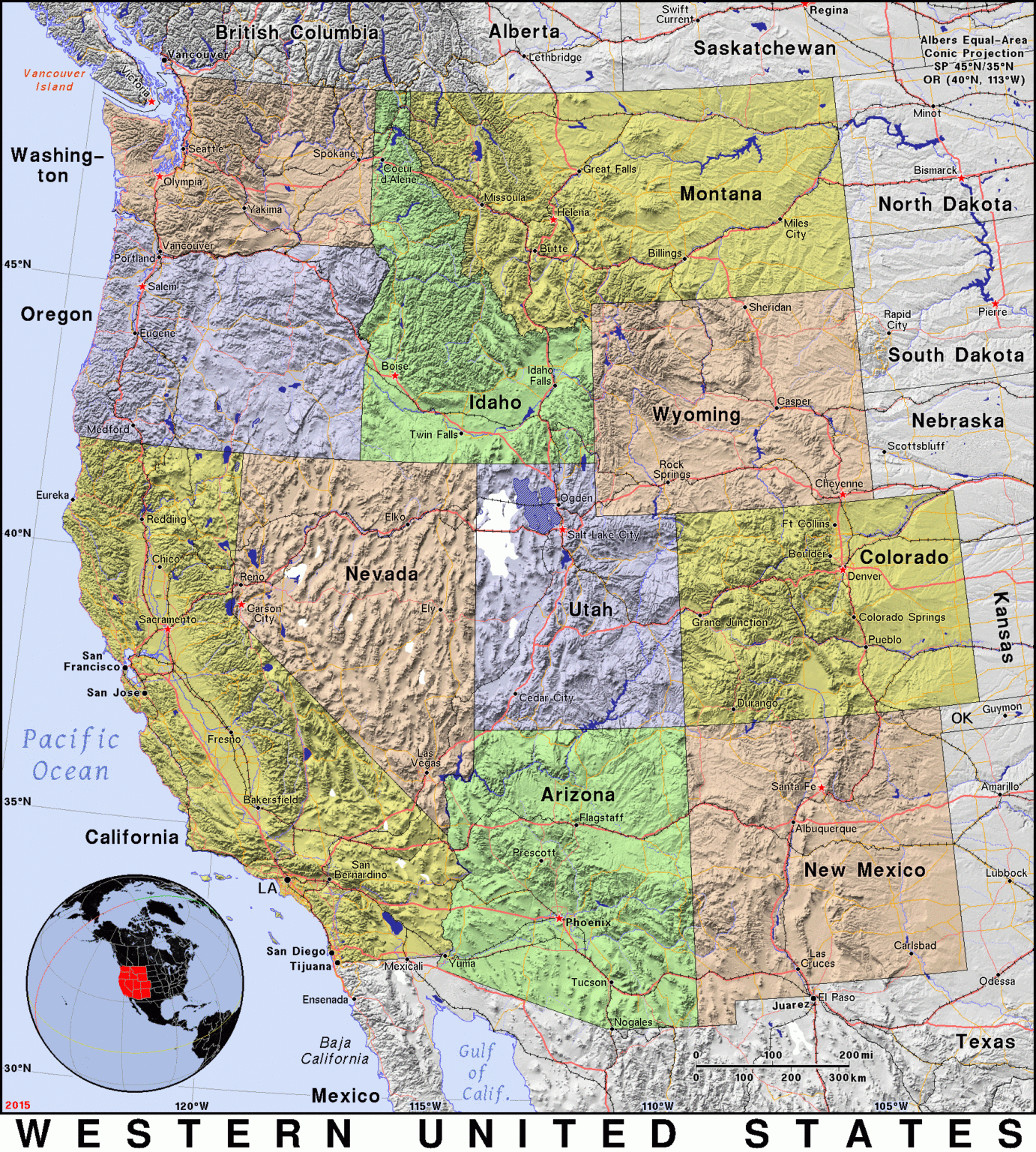 Western United States · Public Domain Mapspat, The Free, Open With