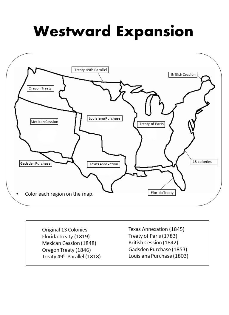 Westward Expansion Map Activities - Etsy intended for Expansion Of Usa Map Printable