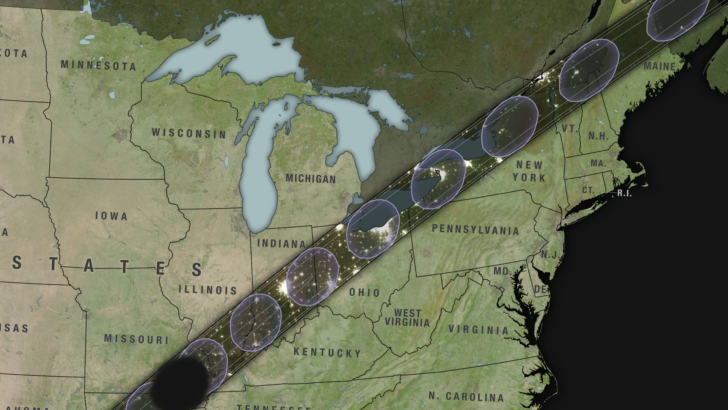 Printable USA Map with Solar Eclipse
