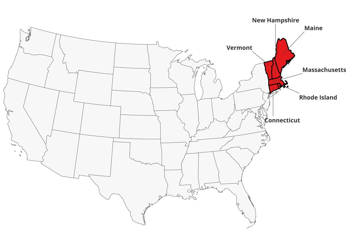 Which States Are Part Of New England? - Geography Realm throughout Map of New England States USA Printable