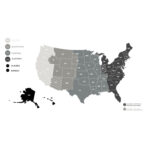 X Large Usa Zeitzone Karte Mehrfarbig   Wandtattoo In Usa Time Zone Map Printable Black And White